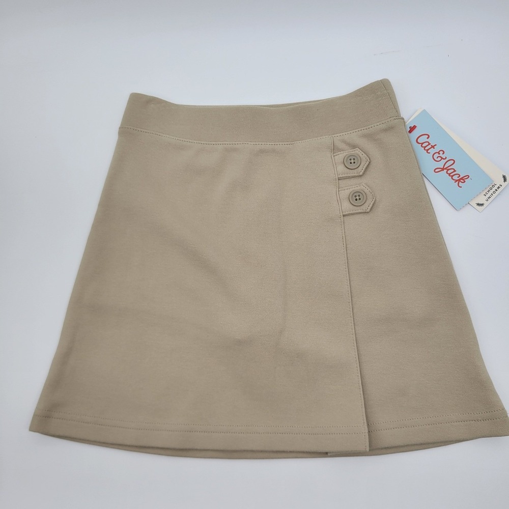 Cat & Jack Kids 5T School Uniform Bundle Khaki Skort Navy Shorts Stretch 2pc Set